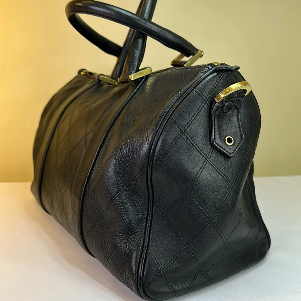 CHANEL Boston Bag Diamond Stitch Calfskin  Made in Italy, Chanel Dustbag, COA - Picture 8 of 15